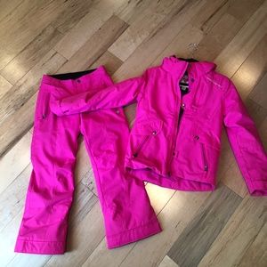 Obermeyer Girls Neon Pink Ski Jacket/Pants Set